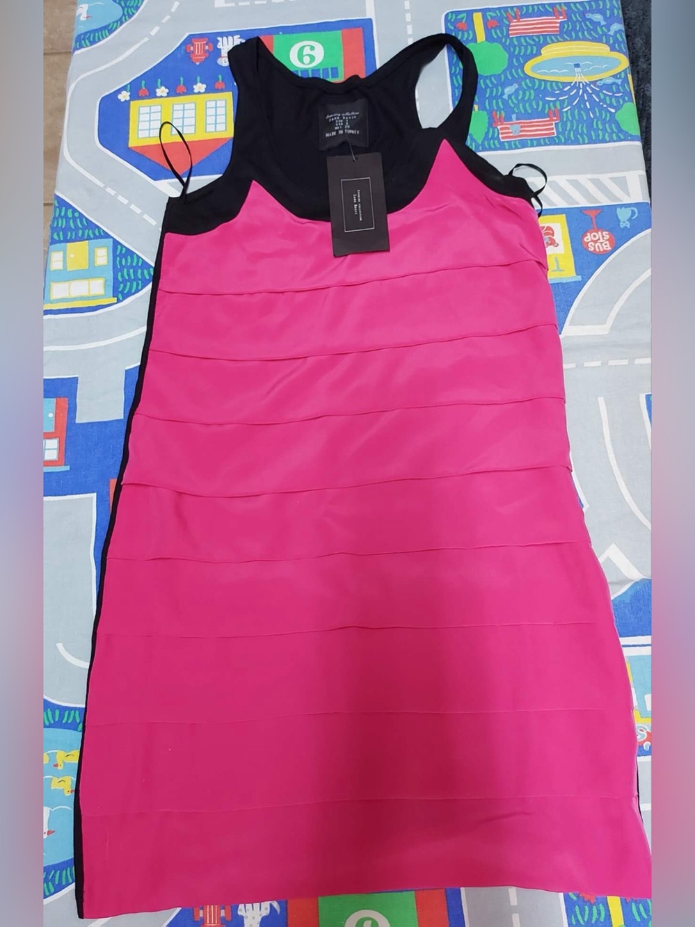 Zara pink and black sleeveless dress